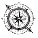 longitude latitude compass anchor eyeball tattoo design idea