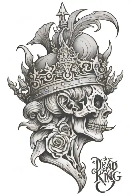 dead king tattoo design idea