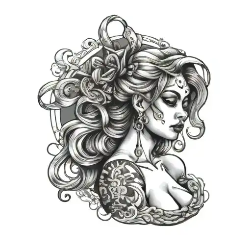 tattoo of a prostitute girl who repented and lost everything in this way tattoo design idea