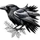 midnight sun Alaska fireweed raven Yukon tattoo design idea