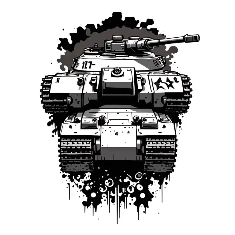 military tank tattoo design idea