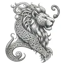 Viking and Celtic Symbolism:  Add intricate Celtic knotwork flowing around the lion for balance and interconnectedness.  tattoo design idea