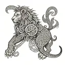 Viking and Celtic Symbolism:  Add intricate Celtic knotwork flowing around the lion for balance and interconnectedness.  tattoo design idea