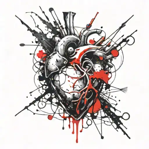 Heart with a Black Spiny Pearl tattoo design idea