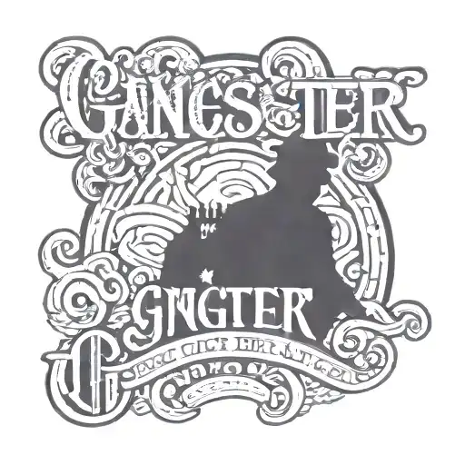 gangster lettering tattoo design idea