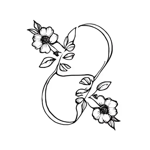 Symbol for breaking the cycle, flowers tattoo design idea