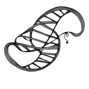 aurora ribbons, melting vortex, transculent sound waves forming, dna , life tattoo design idea