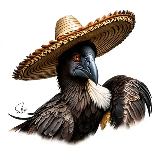 Colombian Andean Condor with sombrero vueltiao tattoo design idea