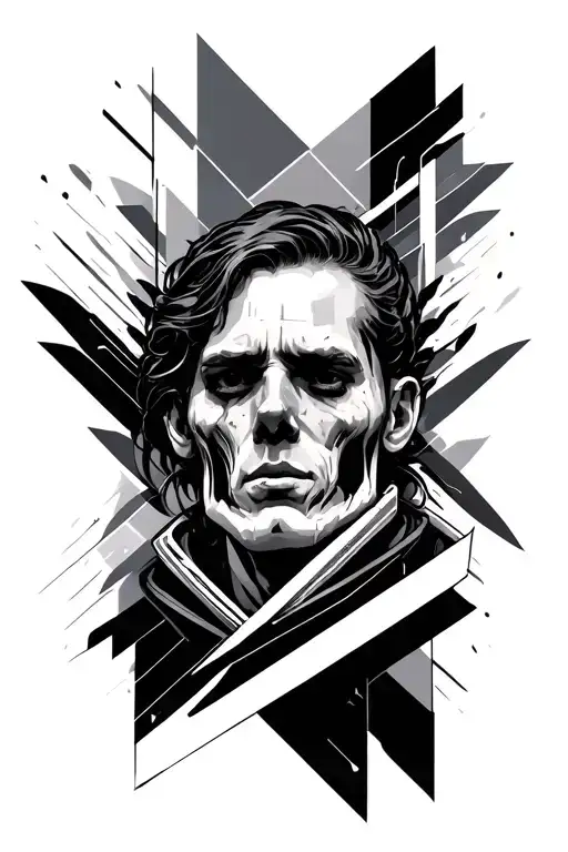 discipline with geometric style and lines going tattoo design idea