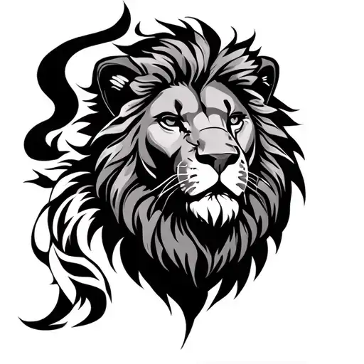 Lion of the tribe of Judah man's tattoo for thigh  tattoo design idea