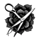 Hairdressing scissors tattoo design idea