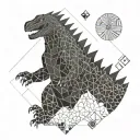 Godzilla and anime tattoo design idea