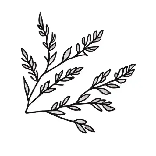 leaves on a thin stick figure tattoo design idea