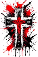 cross tattoo with Psalms 91 letters tattoo design idea