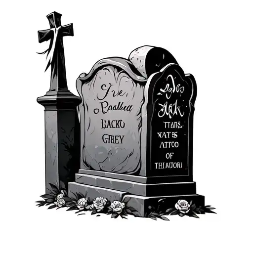 names and headstone says "I've tattoo design idea