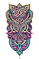 celtic mandala gemini sign tattoo design idea