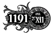 april 27, 1991 roman numerals tattoo design idea