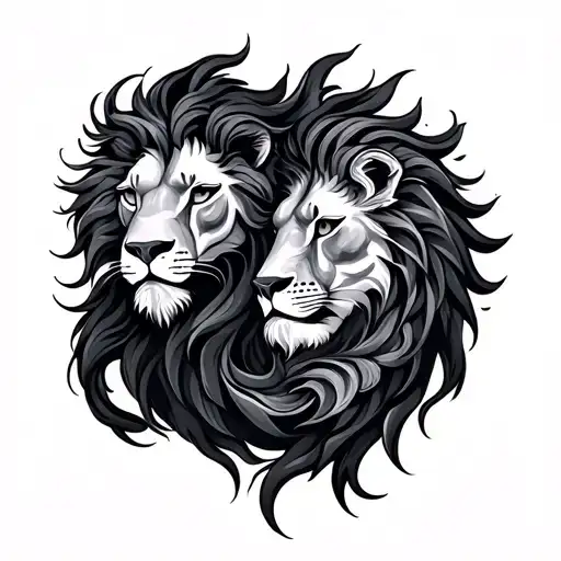 Leo and Pisces zodiac sign tattoo design idea