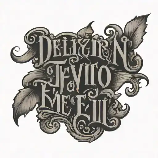 Brazilian tattoo phrase; deliver me from all evil amen tattoo design idea