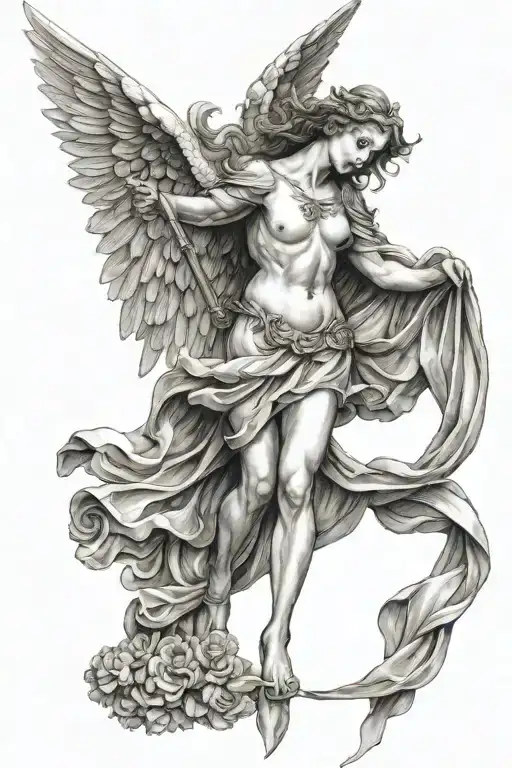 renaissance angel tattoo design idea
