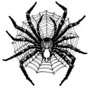 Spider with web knee cap  tattoo design idea