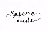 "Sapere aude." simple script writing tattoo design idea