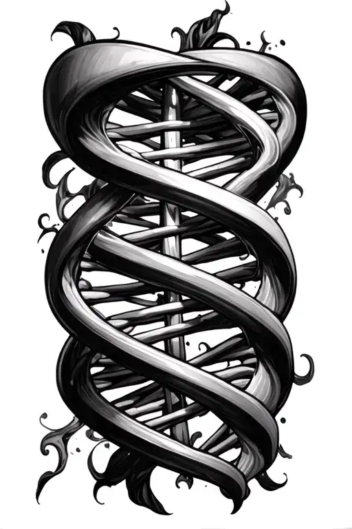 dna double helix tattoo design idea
