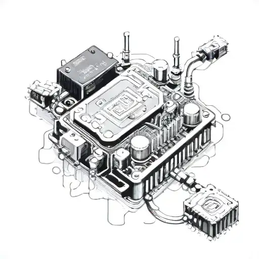 computer chip tattoo design idea