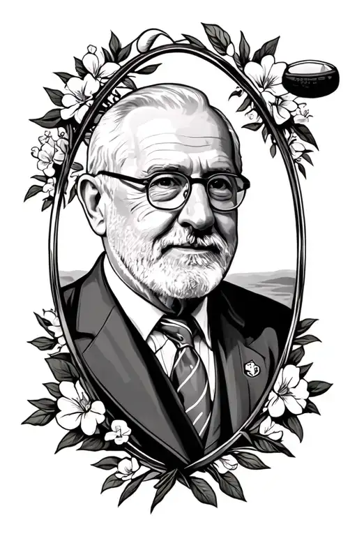 Grandfather Memorial with golfing  tattoo design idea