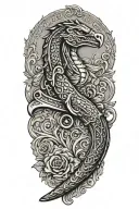 don't tread on me flintlock hessian dragoon pistol tattoo design idea