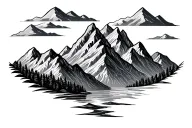 mountain range with paisley pattern tattoo design idea