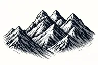 mountain range with paisley pattern tattoo design idea