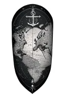 nautical map tattoo design idea