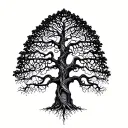tree composed by dna-strand tattoo design idea
