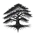 tree composed by dna-strand tattoo design idea