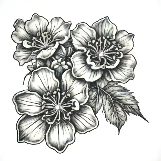 geraniums crossed together tattoo design idea