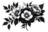 let them 41 with flowers intertwined tattoo design idea