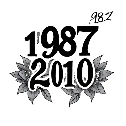 Memorial tattoo inspired with date 1987 - 2010 tattoo design idea