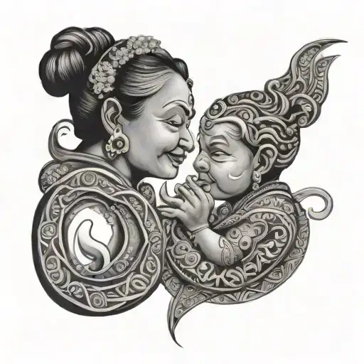 Amma and appa in infinity loop made tattoo design idea