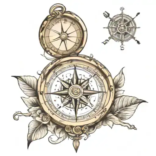 compass moral compass with nautical theme tattoo design idea