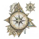 compass moral compass with nautical theme tattoo design idea