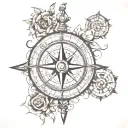 compass moral compass with nautical theme tattoo design idea