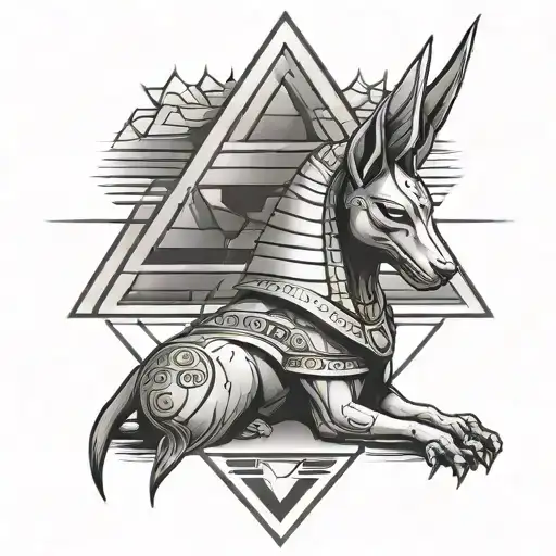 anubis with pyramid full back tattoo tattoo design idea