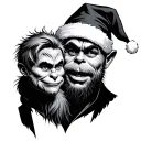Father and son grinch hip hop  tattoo design idea