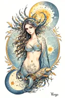 virgo sun, scorpio rising, cancer moon surrounded tattoo design idea