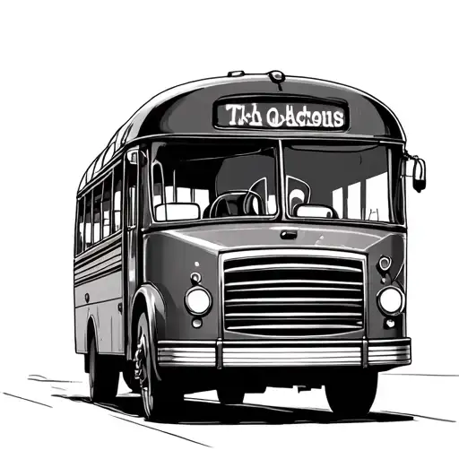 bus on te street back tattoo design idea