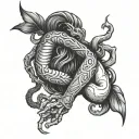 scorpio zodiac hugging libra and gemini zodiacs mixed together tattoo design idea