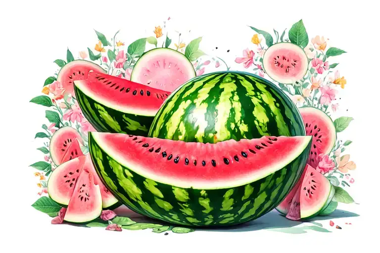 watermelon john and jane Q inside tattoo design idea
