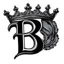 letter B with crown above it simple outline tattoo design idea