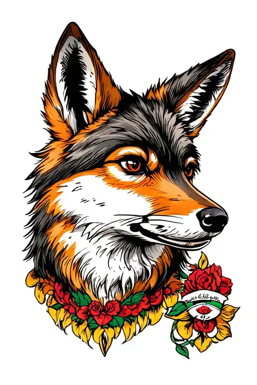 coyote cartoon tattoo design idea
